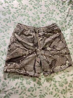Refrain Los Angeles Tree Camo Drawstring Shorts Size L